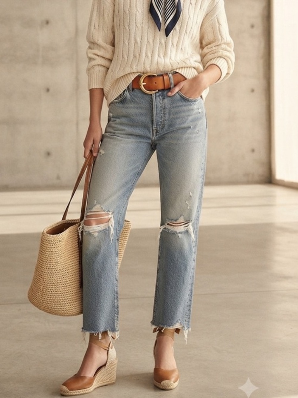 New With Tags Blue Distressed High Rise Mom Straight Leg Jeans Size 2 Cotton